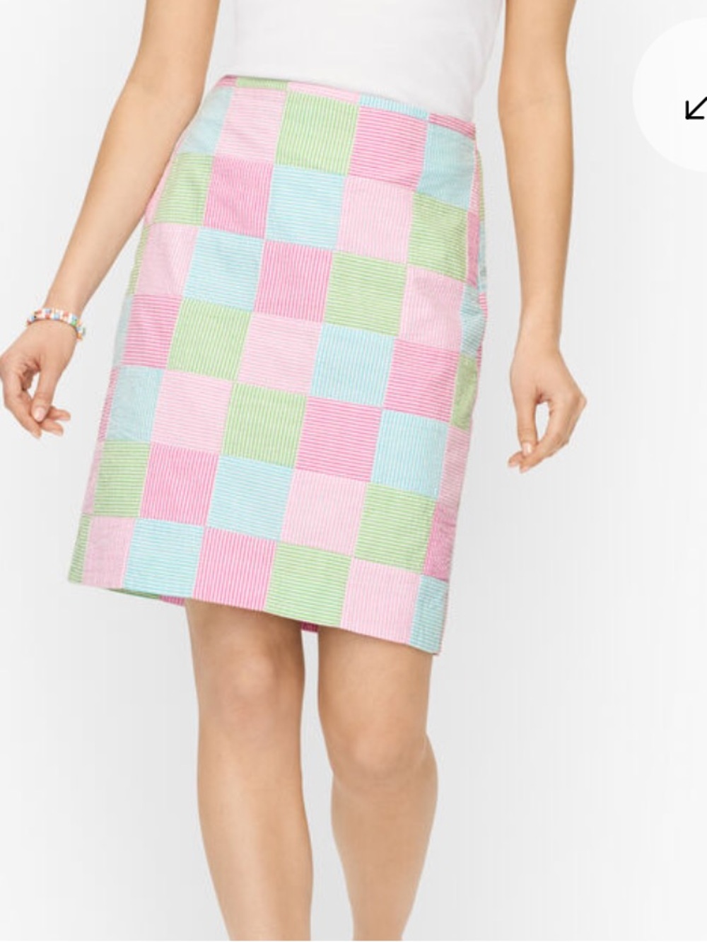 TALBOTS STRIPE PATCHWORK A LINE SKIRT